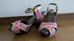 ANNA SUI WORLD サンダル 厚底 エスニック柄 Mのサムネイル