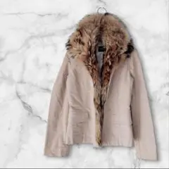 PINKY&DIANNE ベージュファー付きダウンコート PINKY&DIANNE - タフタロングダウンコート (ホワイト