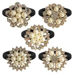 【匿名配送】ヘアゴム５点セットヘアアクセサリーまとめ買い　HA-10215