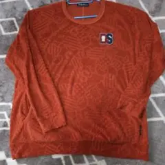 drug stores エンボス加工 長袖Tシャツ オレンジ　年末特価