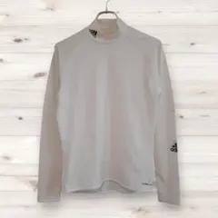 O0829【アディダス】長袖シャツ（S）カットソー ロゴ スポーツ 運動 白