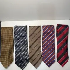 イタリア製 シルク100%ネクタイ　5本セット
