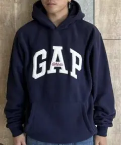 GAP フリース ロゴパーカー ネイビー