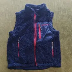 《値下げ》Columbia フリースベスト XXS ネイビー１箇所ファスナーなし