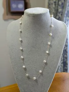 淡水バロックパールスリーウェイチェーンネックレス