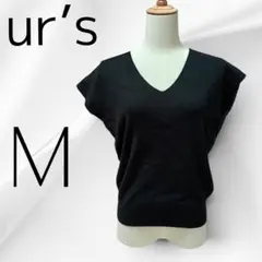 ur's ユアーズ ブラック ニット トップス シンプル きれいめ Mのサムネイル