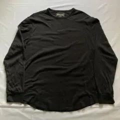 00s グランジ カットソー 長袖 Tシャツ ブラック 古着 Lサイズ