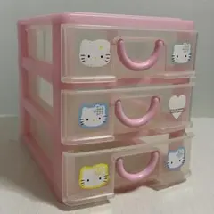 【レア】ハローキティ3段ボックスHELLO KITTYサンリオレトロ小物入れ収納