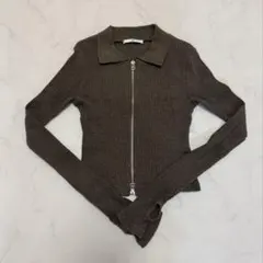 SLY front zip cut トップス