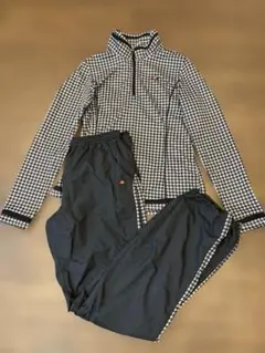 ellese エレッセ　テニスウェア　千鳥柄　セットアップ　長袖　ピステパンツ