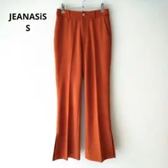 JEANASIS スウェード調 スリット フレアパンツ オレンジ S