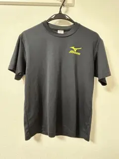 Mizuno メッシュ Tシャツ 黒 黄色ロゴ