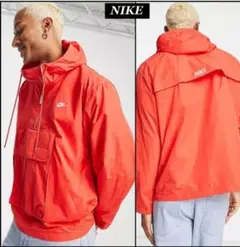 【人気】Nike ナイキ　アノラック　ナイロンジャケット L パーカー　オレンジ