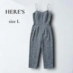 美品 ヒアーズ HERE'S オールインワン サロペット パンツ グレー Lのサムネイル