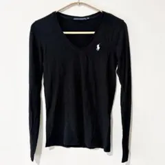RALPH LAUREN SPORT Ｖネック 長袖 カットソー XS ブラック
