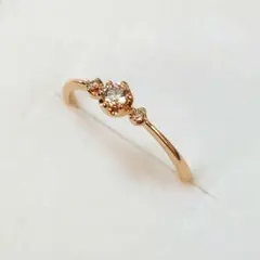 メザンジュ 18k ダイヤモンドリング 2号 ピンキーリング イエロー