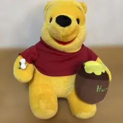 プーさん ぬいぐるみ 中型 赤シャツ ハチミツ付き