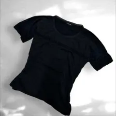 パドカレpas de calais デザインテクスチャーTシャツ　リネン黒（C1のサムネイル