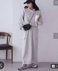 新品タグ付・25SS・Arpege story ドロストオールインワン ネイビー