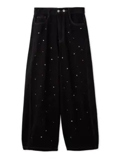 [L.B CANDY STOCK]バリエーションビジューデニムパンツ