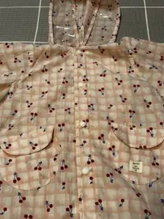 さくらんぼ柄 ベビーレインコート　90〜100