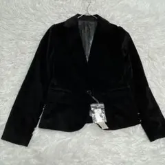 ライフドルチェラボ　黒　ベロア　テーラード　シングルボタンジャケット　S 美品