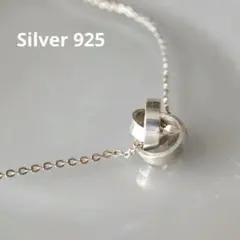 シルバー 925 3連リング モチーフ ネックレス ペンダント