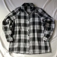 00s チェック ネルシャツ 黒 白 グランジ Y2K 平成 大人気 古着