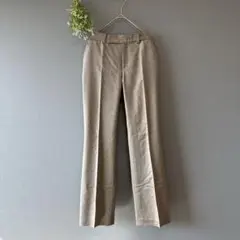 23区［L］上品クール◎日本製◎ツヤ感◎薄手軽やか◎センタープレススラックス