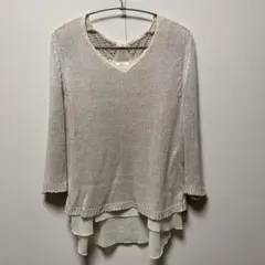 Cheztoi 長袖 ニット ベージュ レイヤードのサムネイル