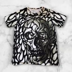 【超希少5XL】Cloudstyle スカル ドロップ柄 Tシャツ 3D 総柄黒