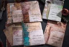 手書き紙間シリーズレトロ英字和紙素材ステッカーRT942