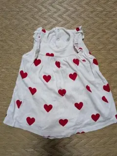 petit bateau ハート柄ホワイトドレス（ロンパース）67cm
