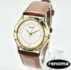 【新品電池・社外ベルト】renoma PARIS QZ ヴィンテージ 時計 稼働のサムネイル