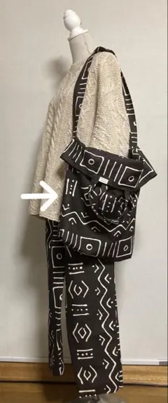 ハンドメイドショルダーバッグ　トートバッグ　大容量　男女兼用