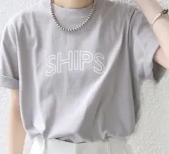 新品 SHIPS ラウンド プリント ロゴ TEEのサムネイル