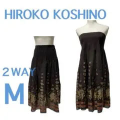 HIROKO KOSHINO☆2way☆フレアスカート.ワンピース☆花柄刺繍☆Ｍ