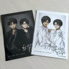 進撃の巨人 Black&White 特典ブロマイド エレン&リヴァイ 2種セット