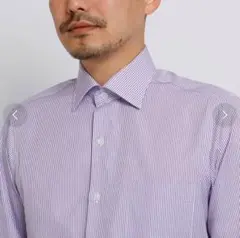 TAKEO KIKUCHI ツイルロンドンストライプシャツ ライトパープル
