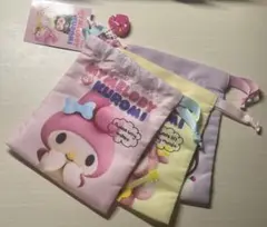 巾着3枚セット（Netflixアニメ My Melody & Kuromi）