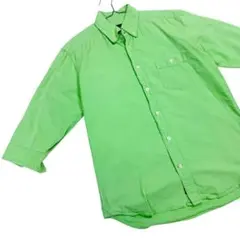 COMME CA ISM ボタンダウンシャツ L 緑