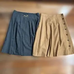 スカート　グレー、ベージュ2枚組オフィスカジュアル