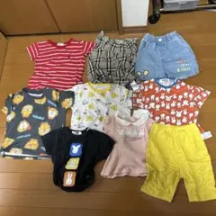 ベビー服セット 8点 ウサギ柄 食べ物柄80〜95 いろいろセット