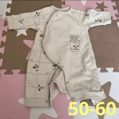 新品未使用　スヌーピー長袖ロンパース カバーオール　プレオール　50-60センチ