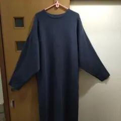 ワンピースSTYLE DELI レディース大きめダークブルー ロングニット