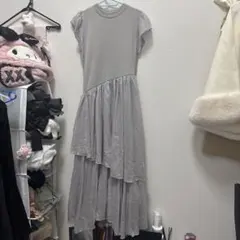 grlノースリーブロングワンピース グレー