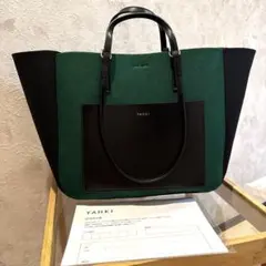 YAHKI トートバッグ　秋冬バック　グリーントートバッグ