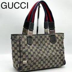 グッチ シェリー GG スプリーム ハンドバッグ キャンバス レザー