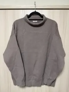 GU ハイネックニット ブラウン L