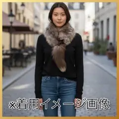 【極美品】シルバーフォックス マフラー ストール ショール リアルファー 本毛皮